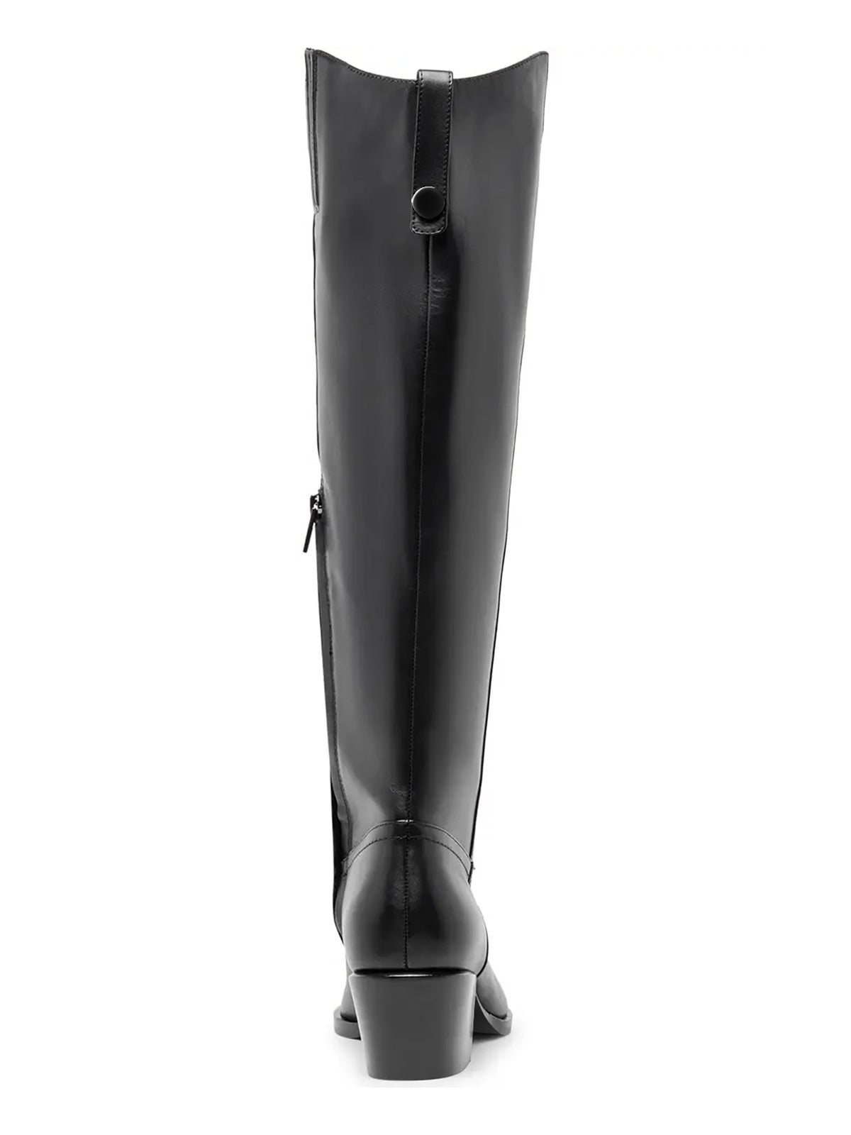 Coutgo Women Leather Black Wide Calf Knee Boots