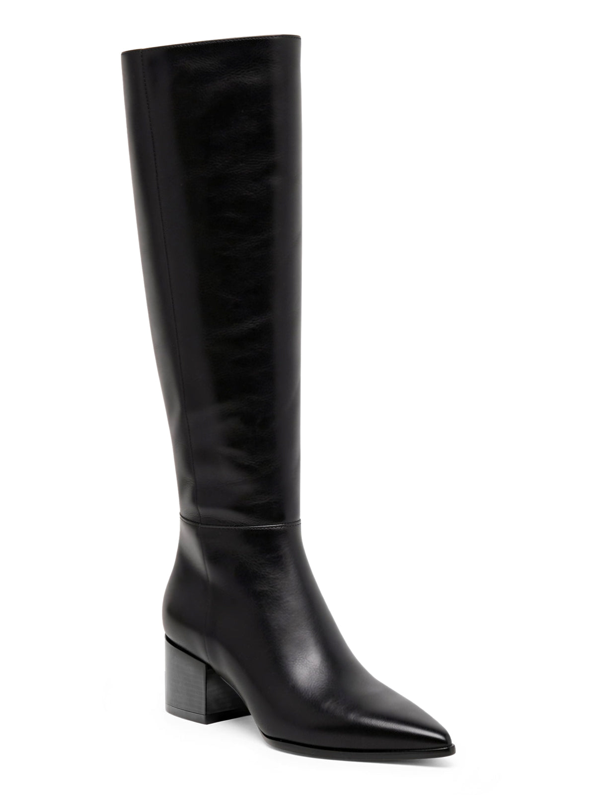 Coutgo Women PU Black Wide Calf Knee Boots