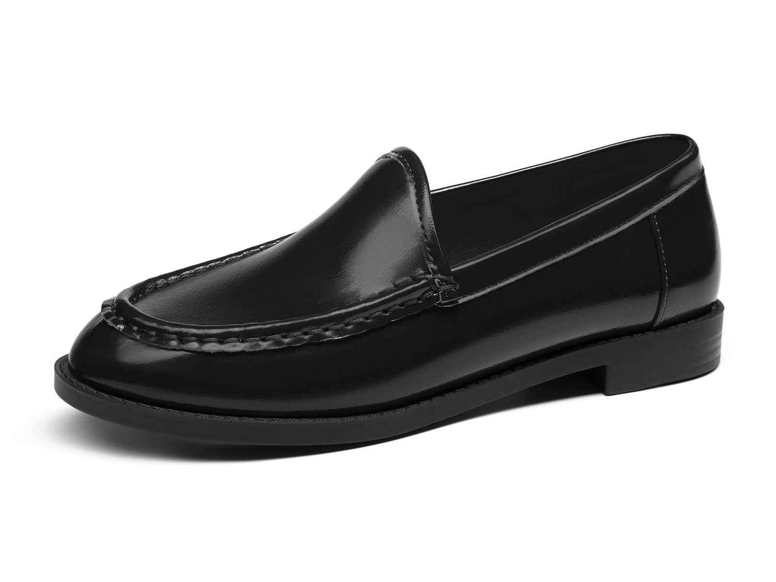 Coutgo Women Black Slip On Loafers
