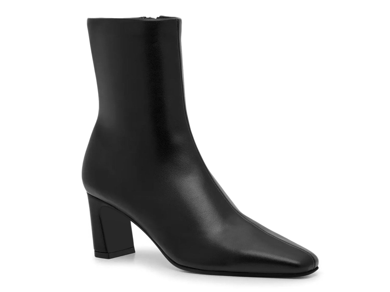 Coutgo PU Black Square Toe Ankle Boots