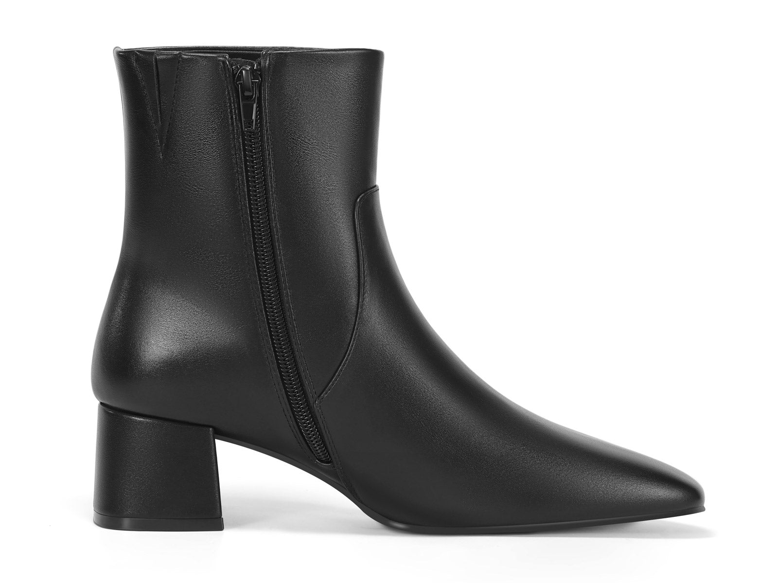 Coutgo Womens Black PU Chunky Ankle Booties