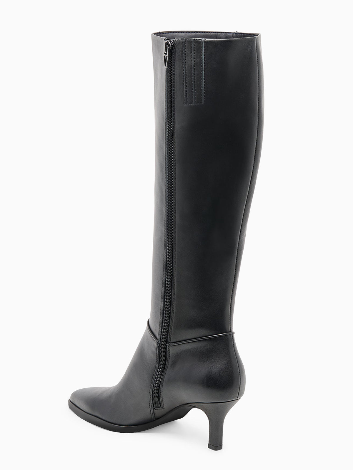 Coutgo Women Black PU Pointed Knee Boots