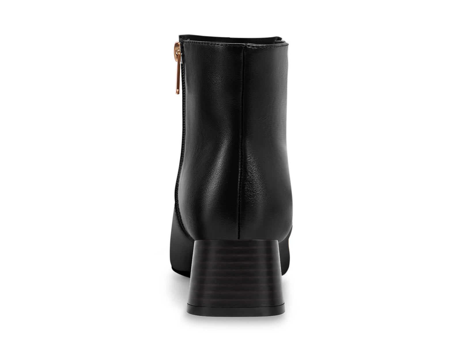 Coutgo Womens Black Pu Square Toe Booties