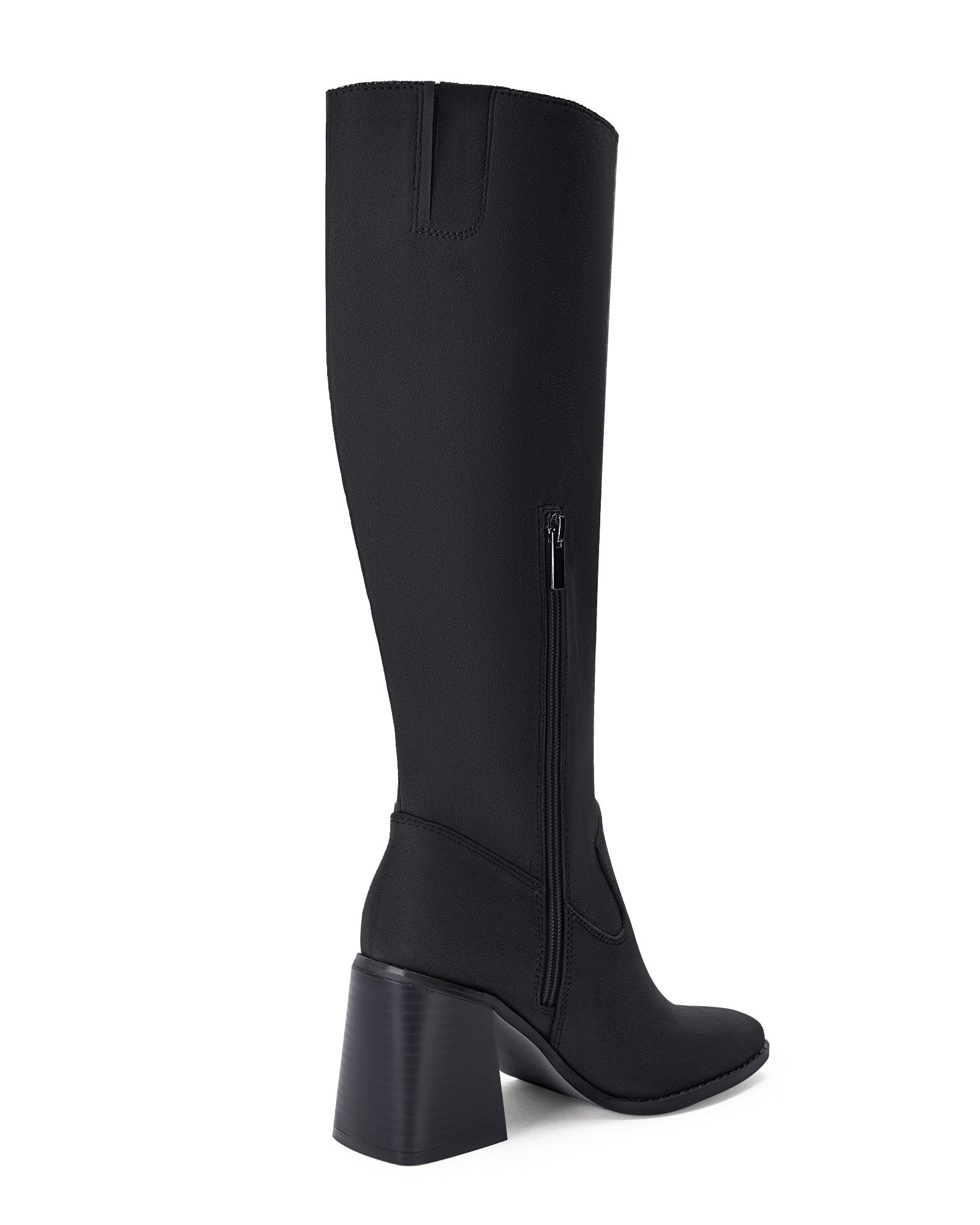 Coutgo Womens Cool Black Knee High Heel Boots