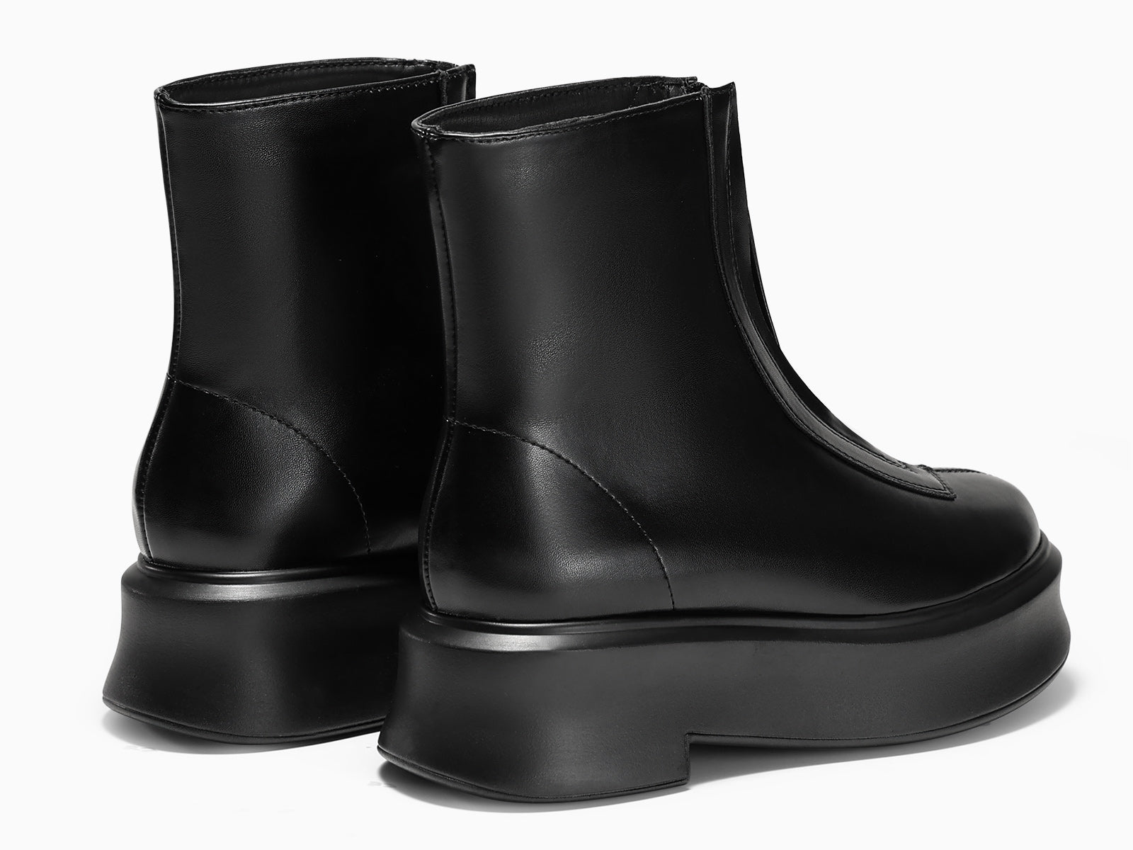 Coutgo Womens Cool Black Platform Ankle Boots