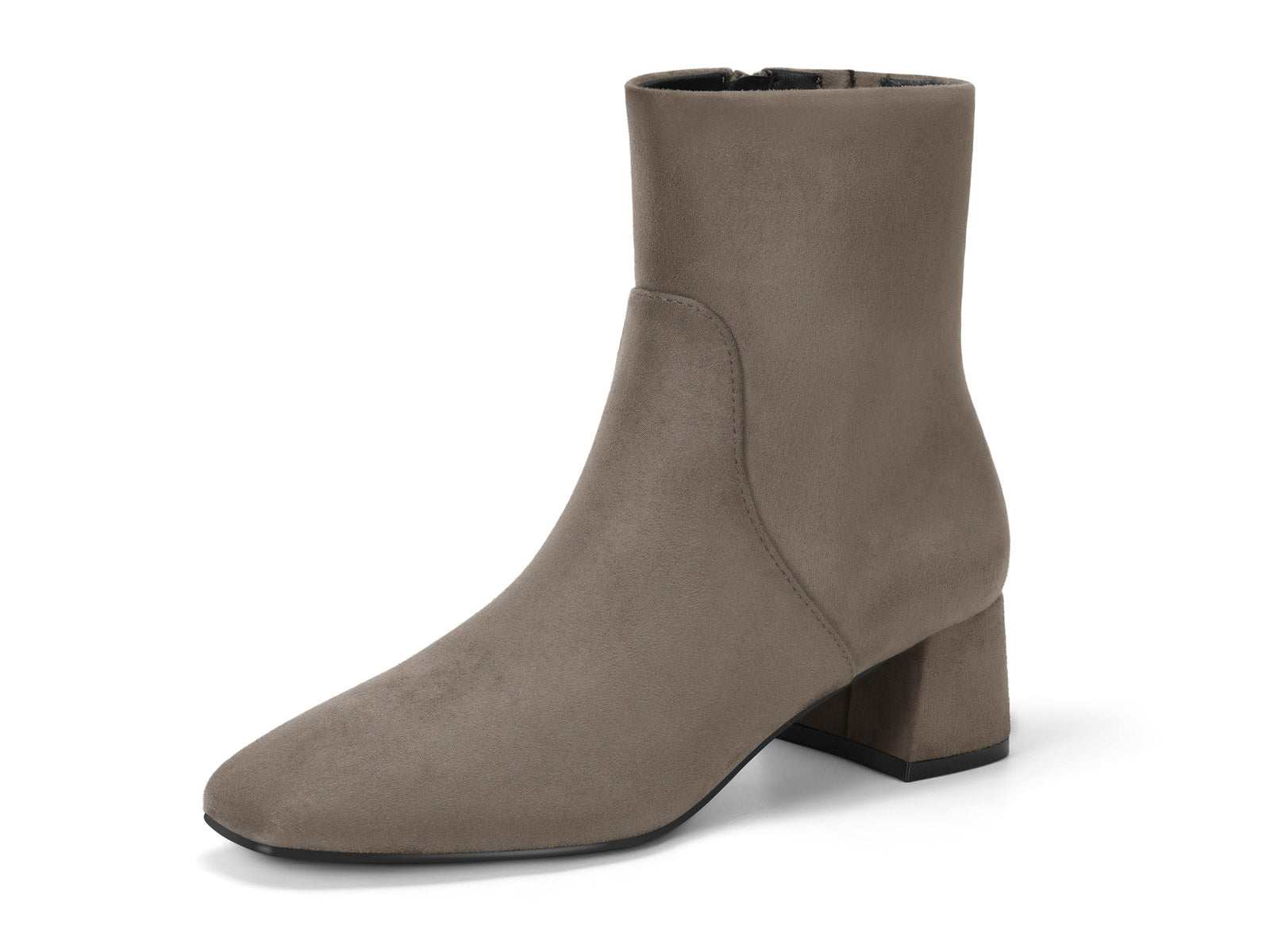 Coutgo Womens Taupe Chunky Ankle Booties