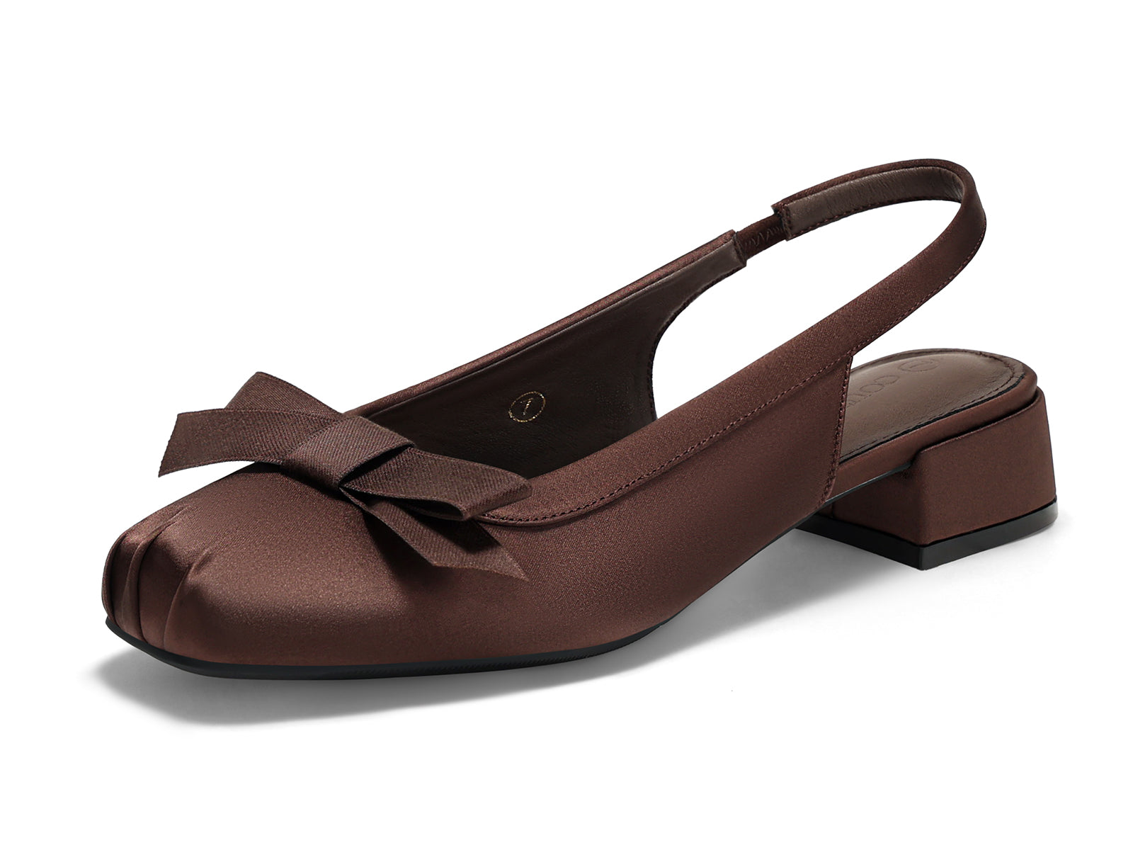 Coutgo Womens Coffee Bow Slingback Dress Heels