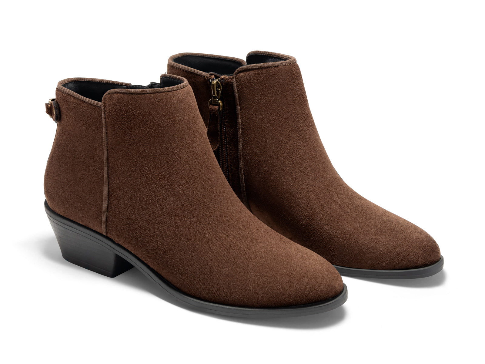 Coutgo Coffee Womens Side Zip Ankle Boots