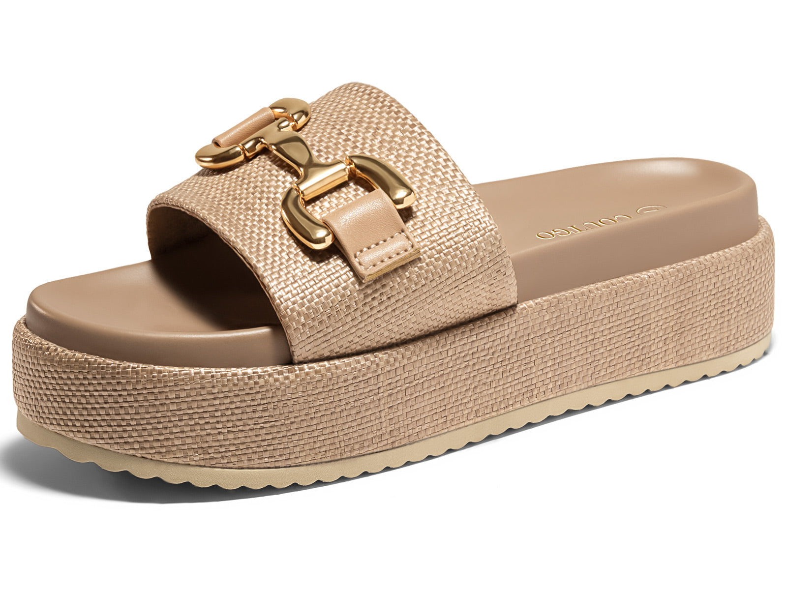 Coutgo Womens Coffee Platform Sandals