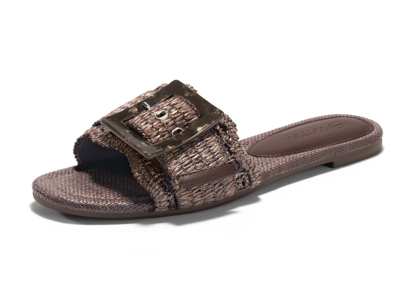 Coutgo Womens Coffee Flat Sandals