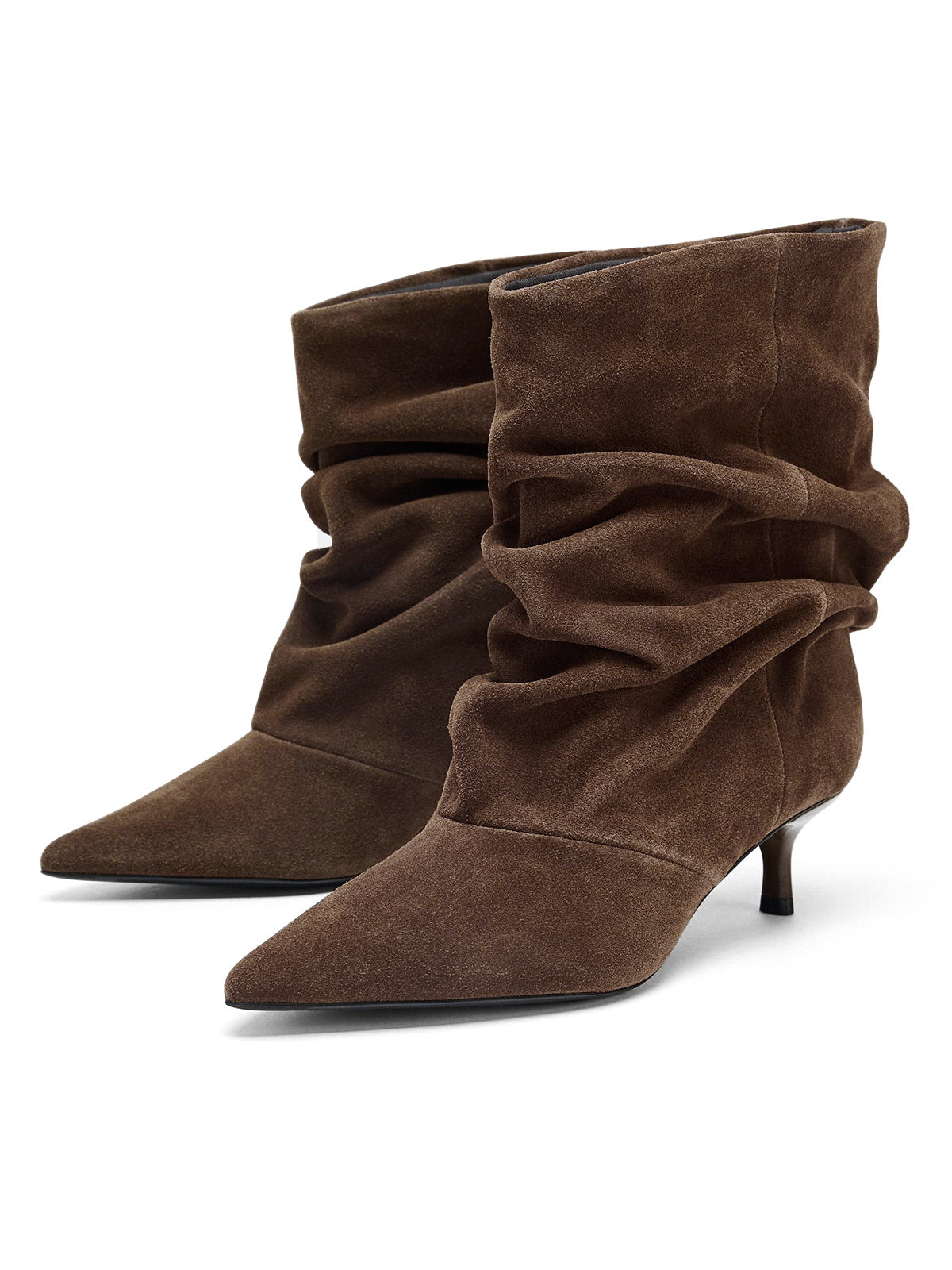 Coutgo Womens Coffee Pointed Ankle Boots