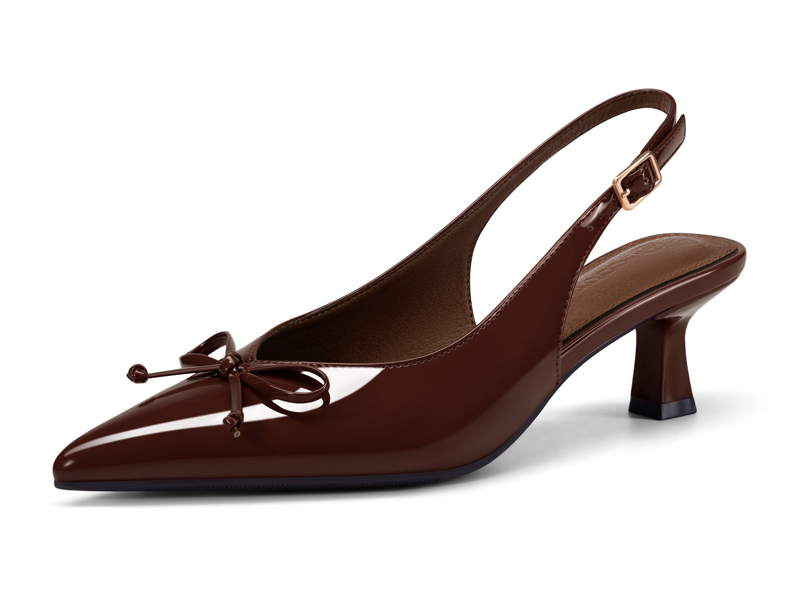 Coutgo Women Coffee Bow Slingback Pumps