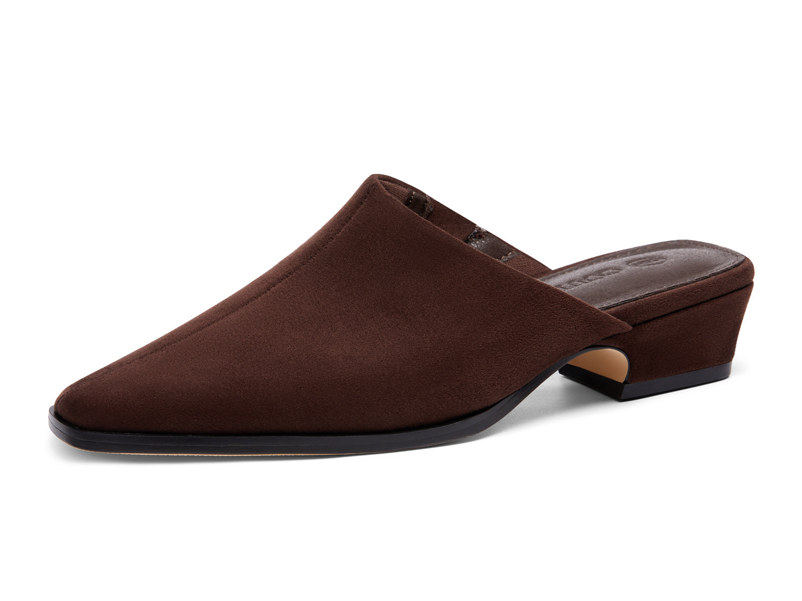 Coutgo Womens Chocolate Square Toe Mules