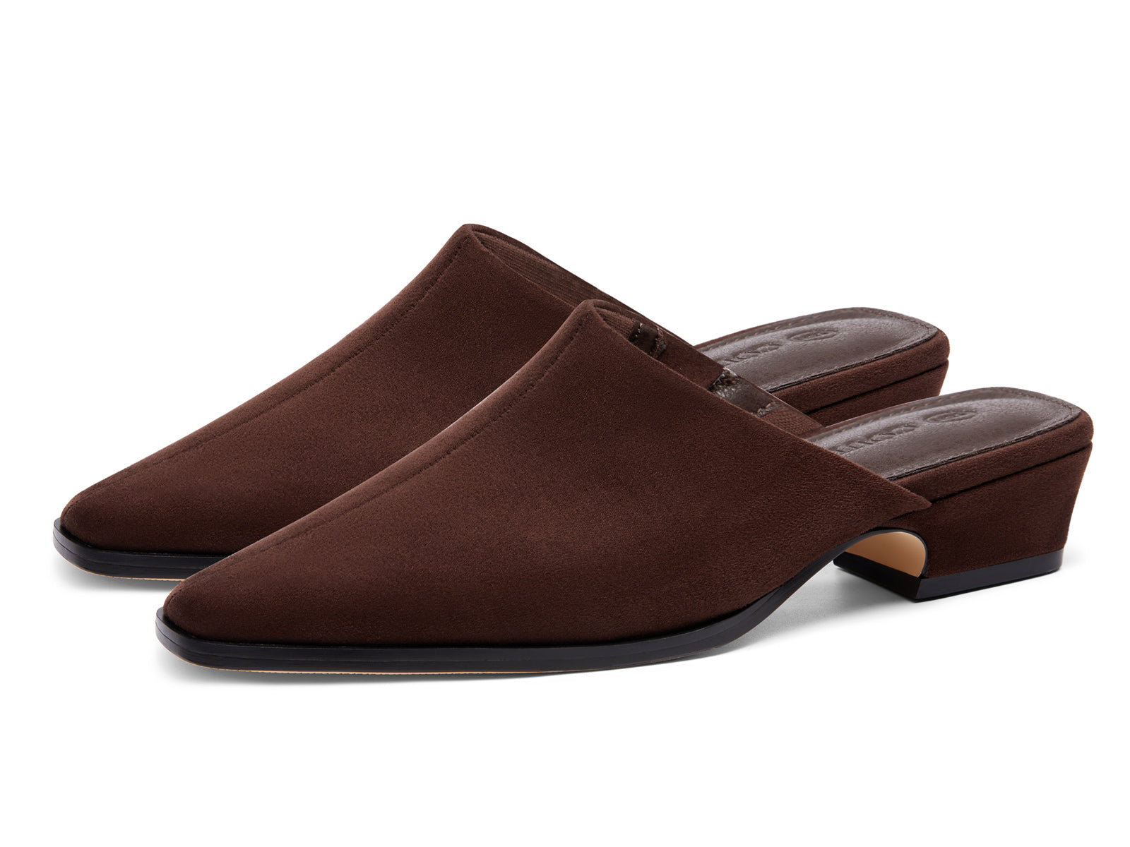 Coutgo Womens Chocolate Square Toe Mules
