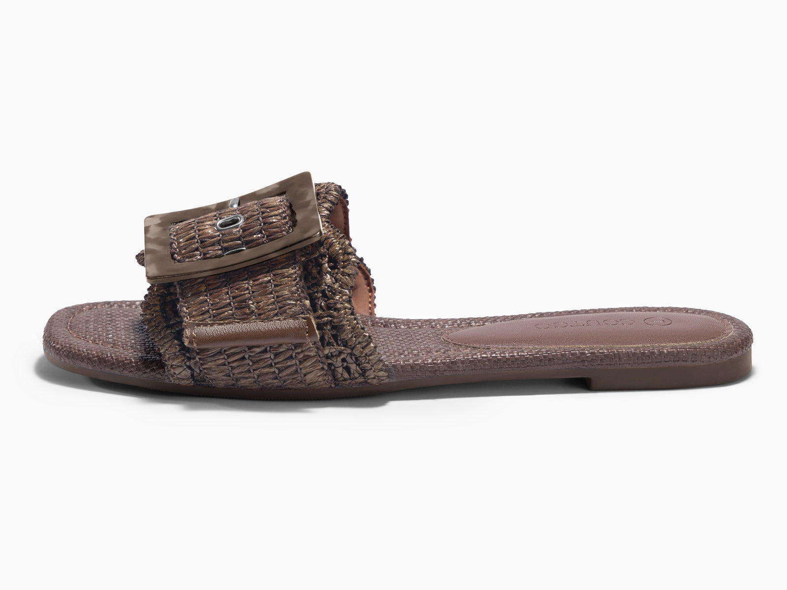 Coutgo Womens Coffee Flat Sandals