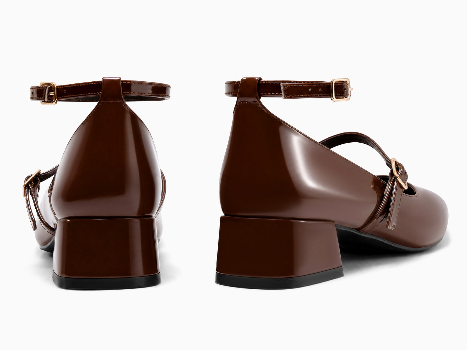 Coutgo Women Coffee Mary Jane Shoes
