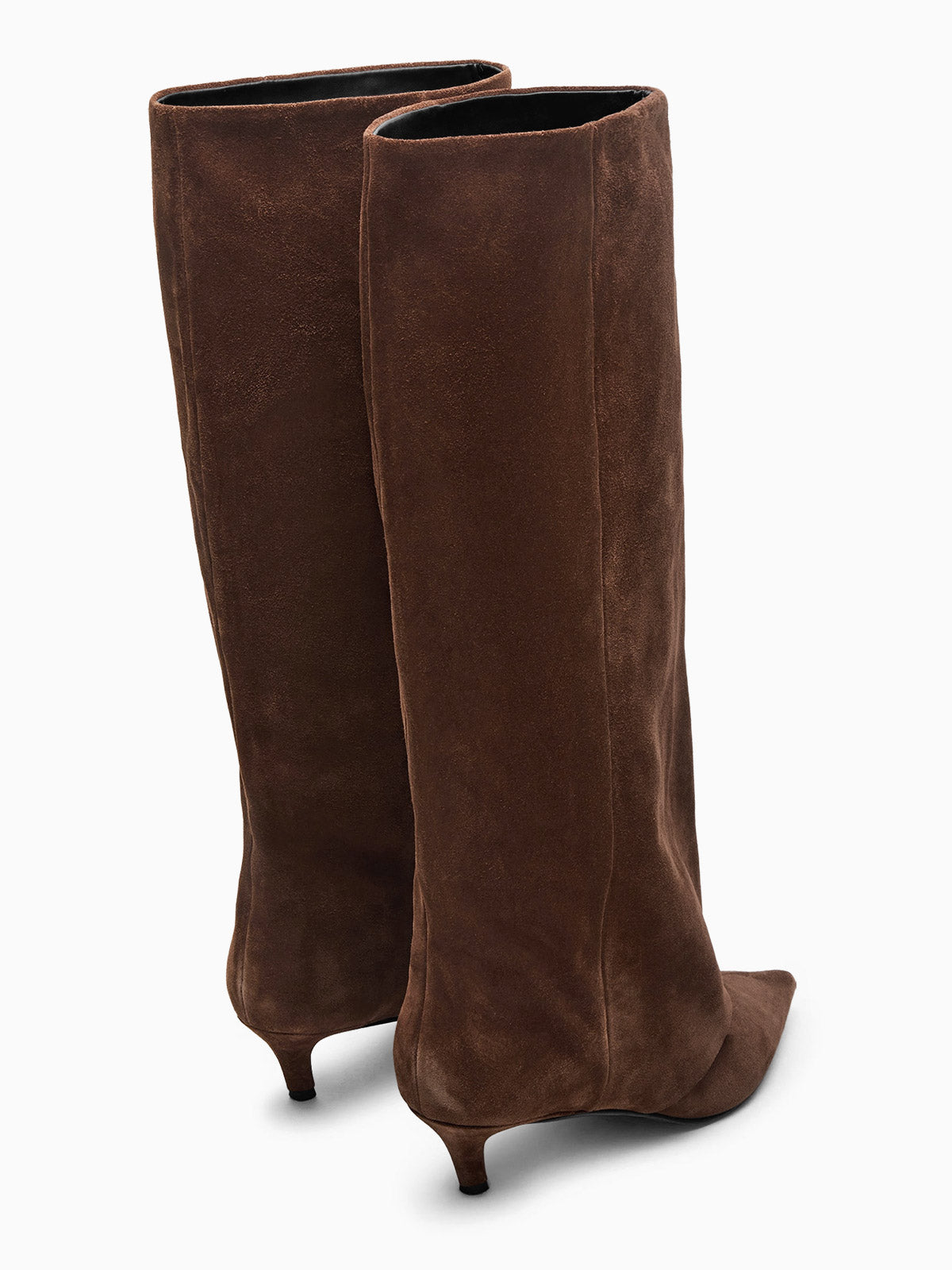 Coutgo Womens Coffee Pointed Knee High Boots