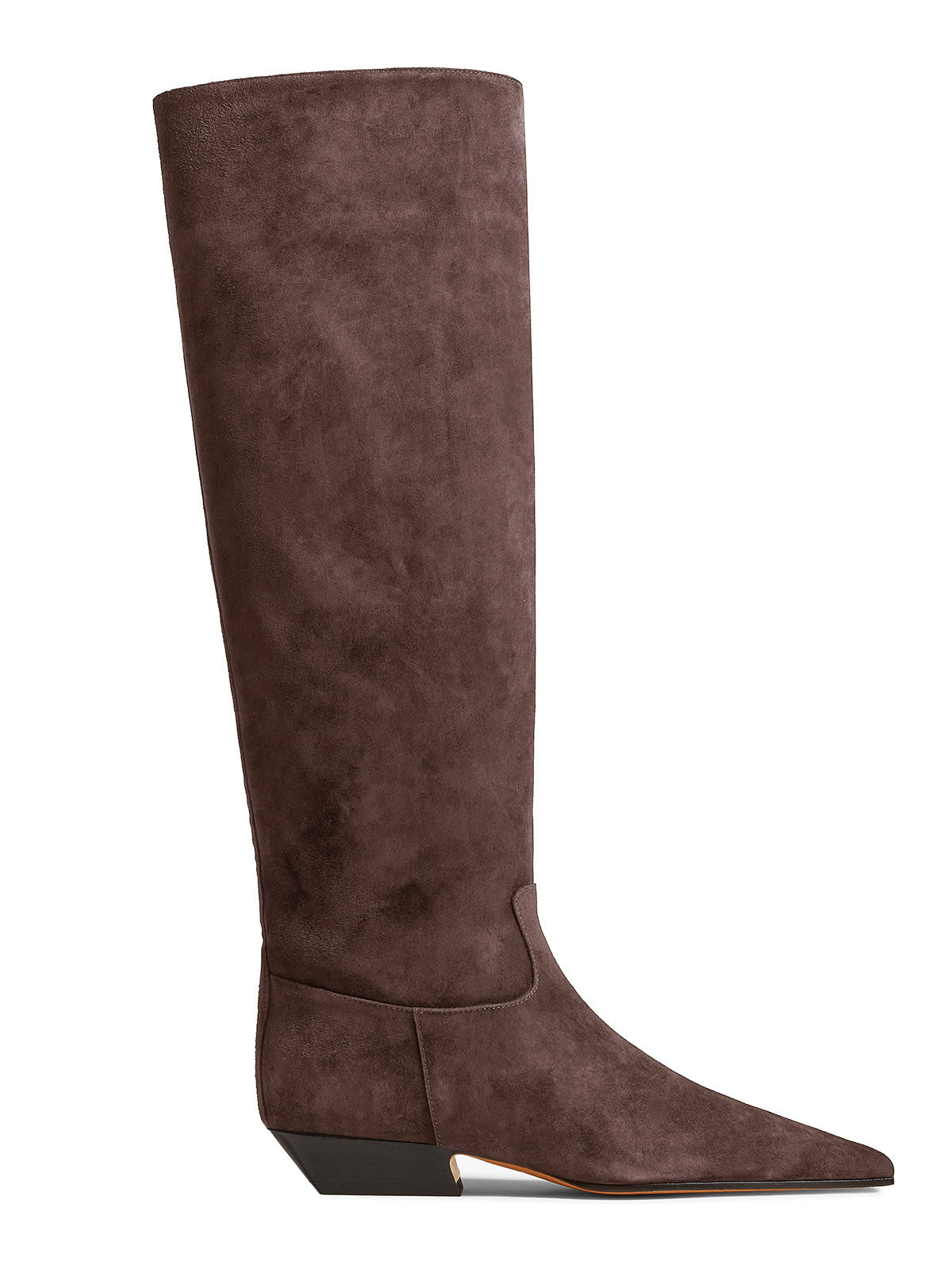 Coutgo Womens Chocolate Square Toe Knee High Boots