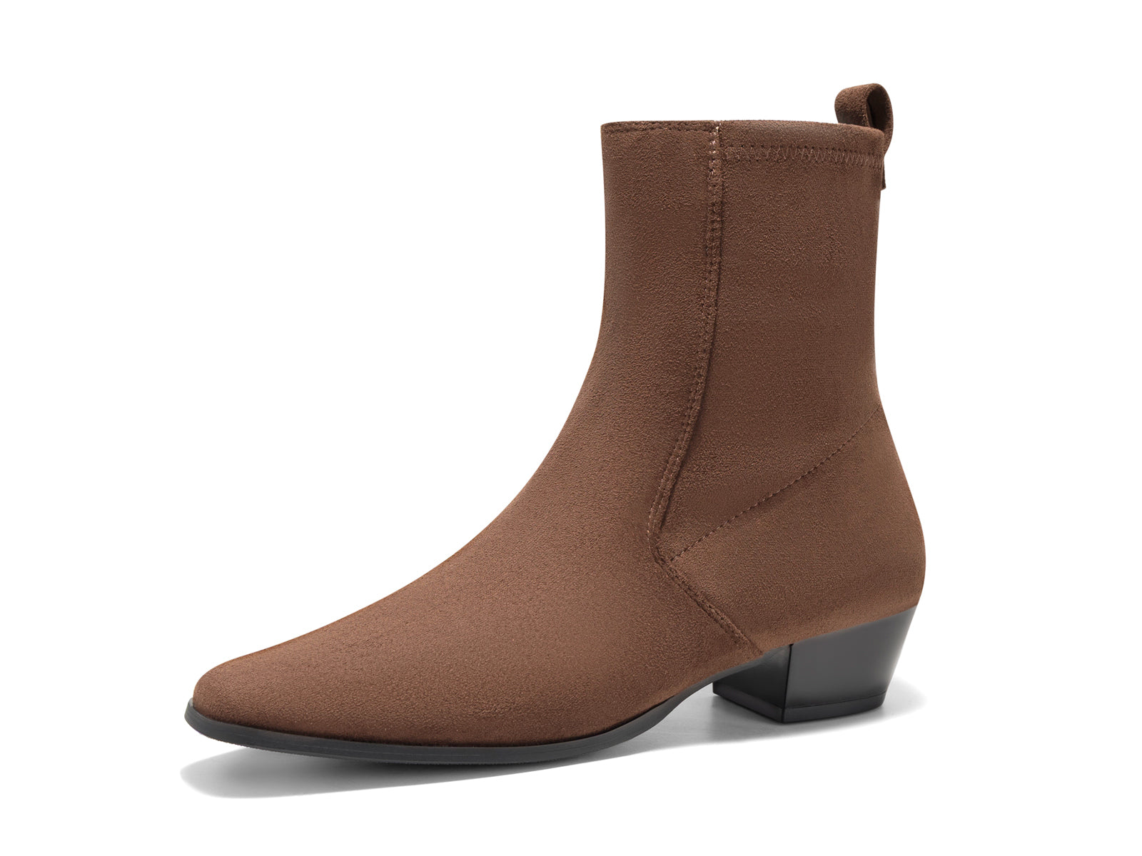 Coutgo Womens Chocolate Brown Square Toe Ankle Boots