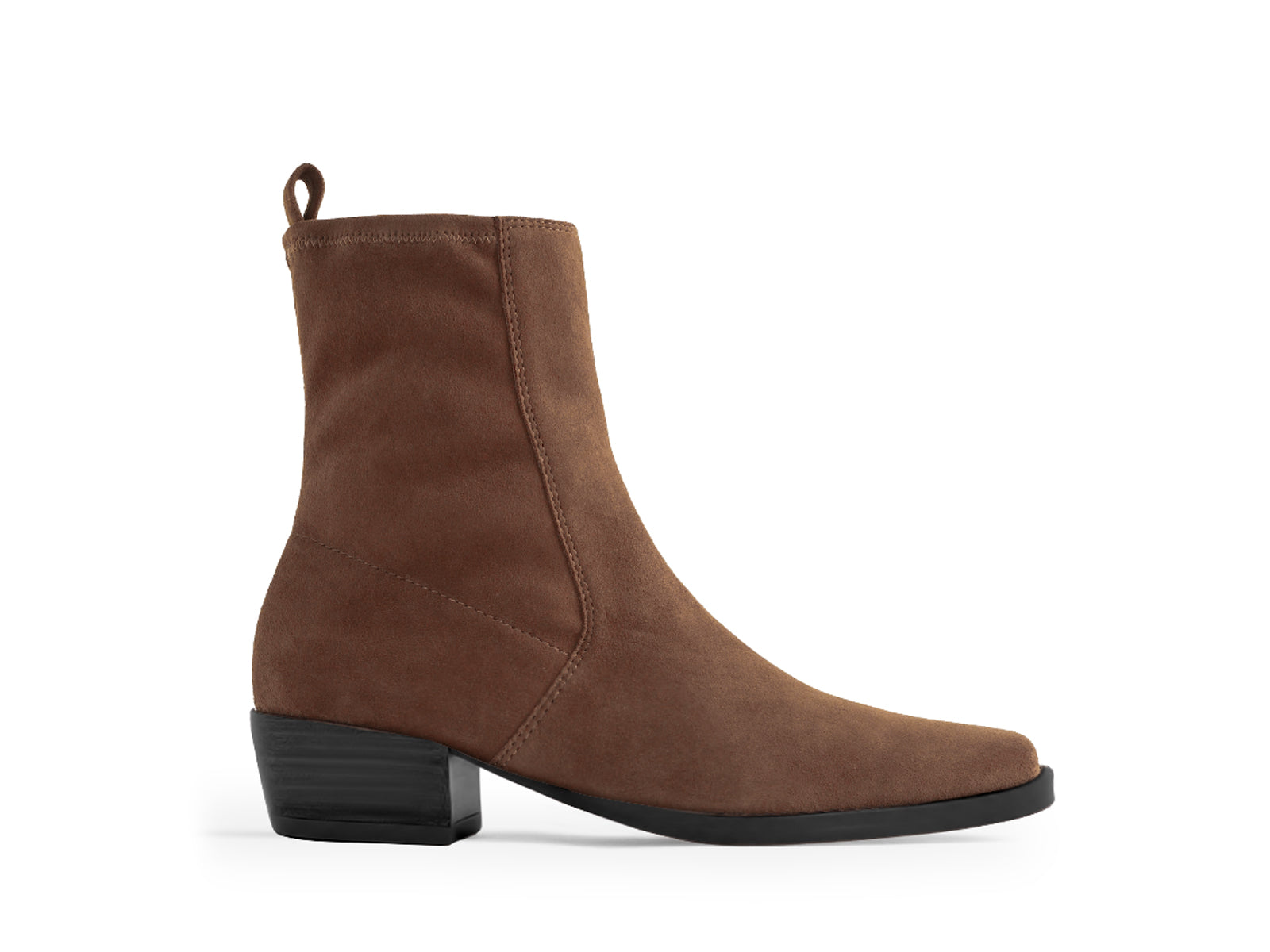 Coutgo Womens Chocolate Brown Square Toe Ankle Boots