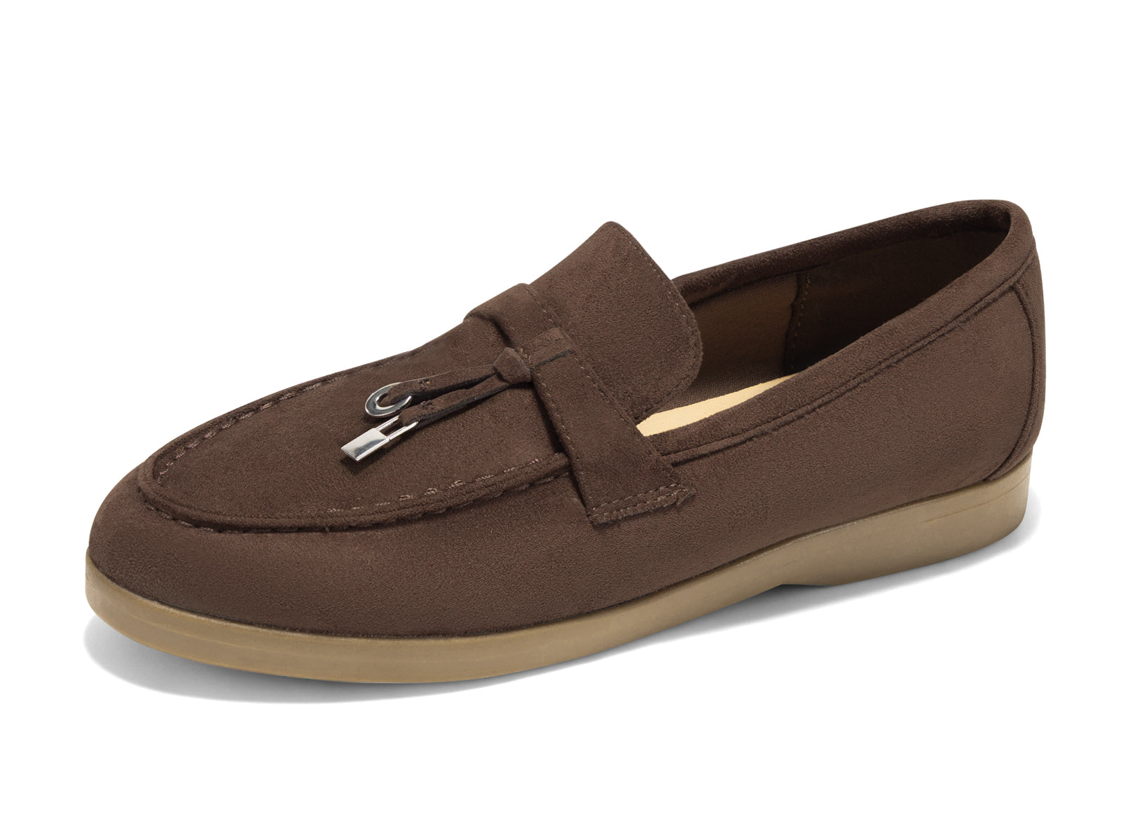 Coutgo Women Chocolate Slip On Moccasin Loafers