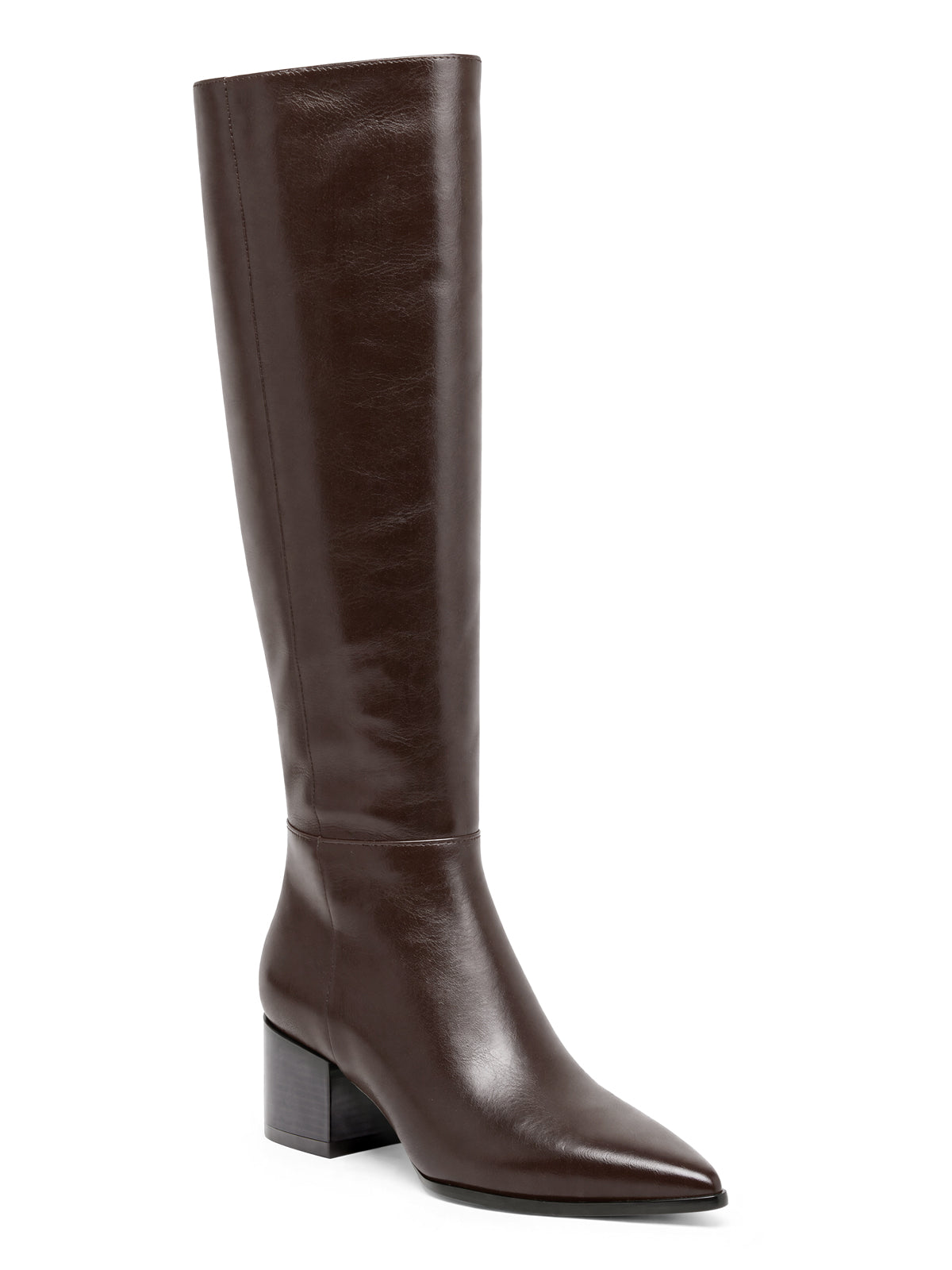 Coutgo Women PU Chocolate Wide Calf Knee Boots