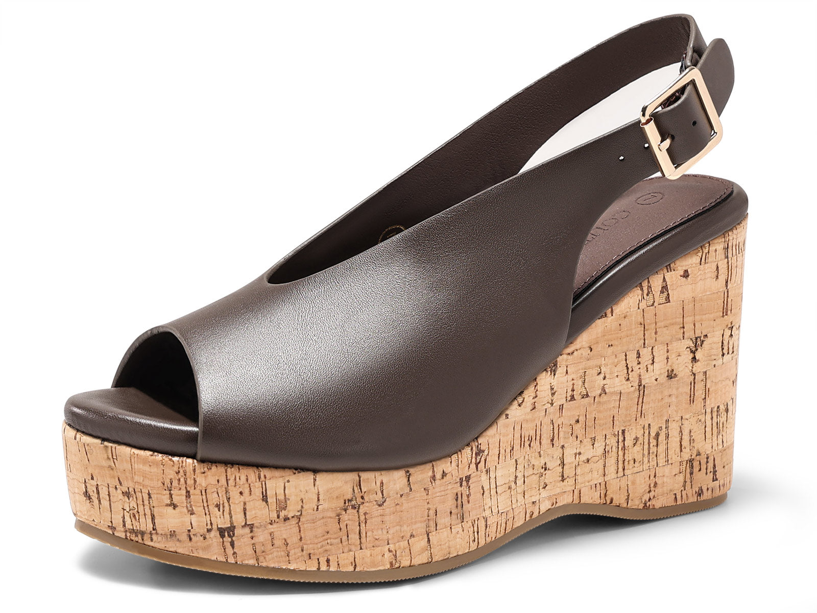 Coutgo Womens Chocolate Platform Wedge Sandals
