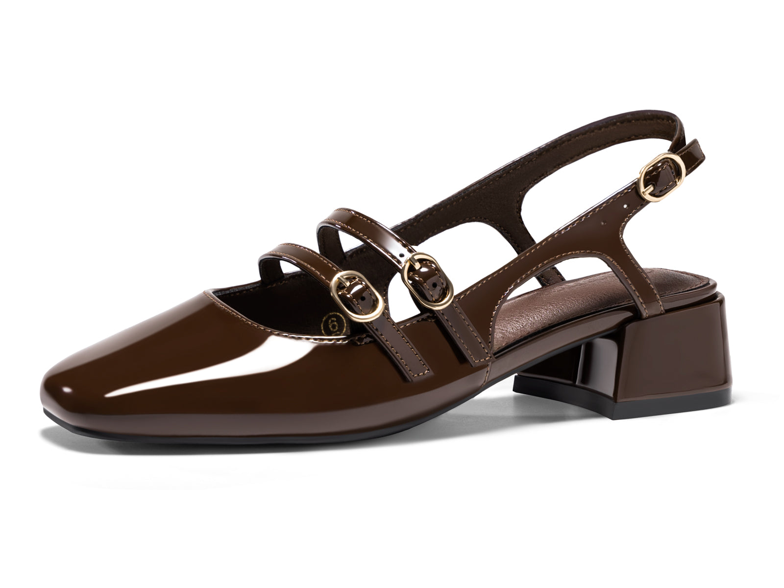 Coutgo Womens Chocolate Mary Jane Heels