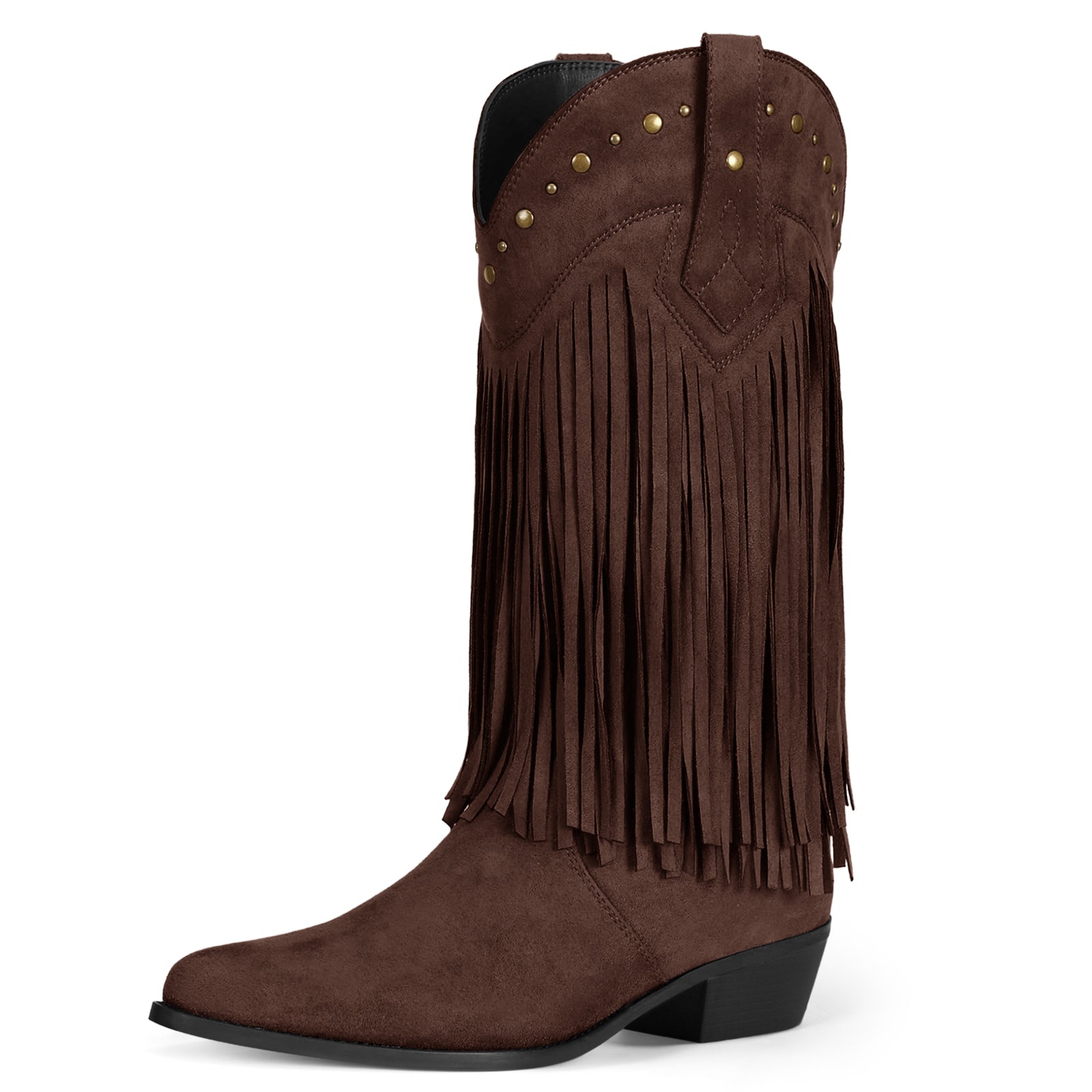 Coutgo Womens Chocolate Western Cowboy Boots