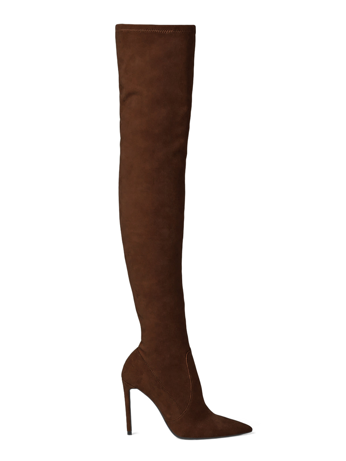 Coutgo Women Chocolate Thigh High Heel Boots