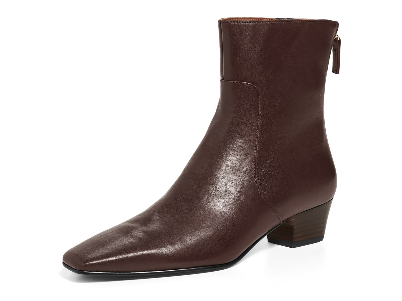 Coutgo Chocolate Pu Women Back Zipper Booties