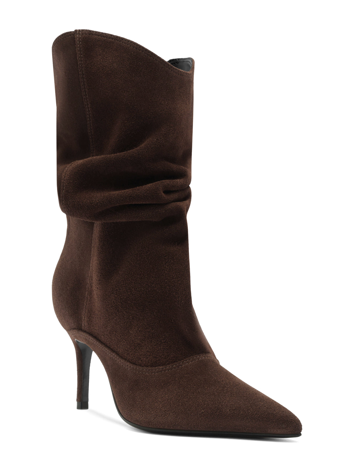 Coutgo Womens Chocolate Mid Calf Booties