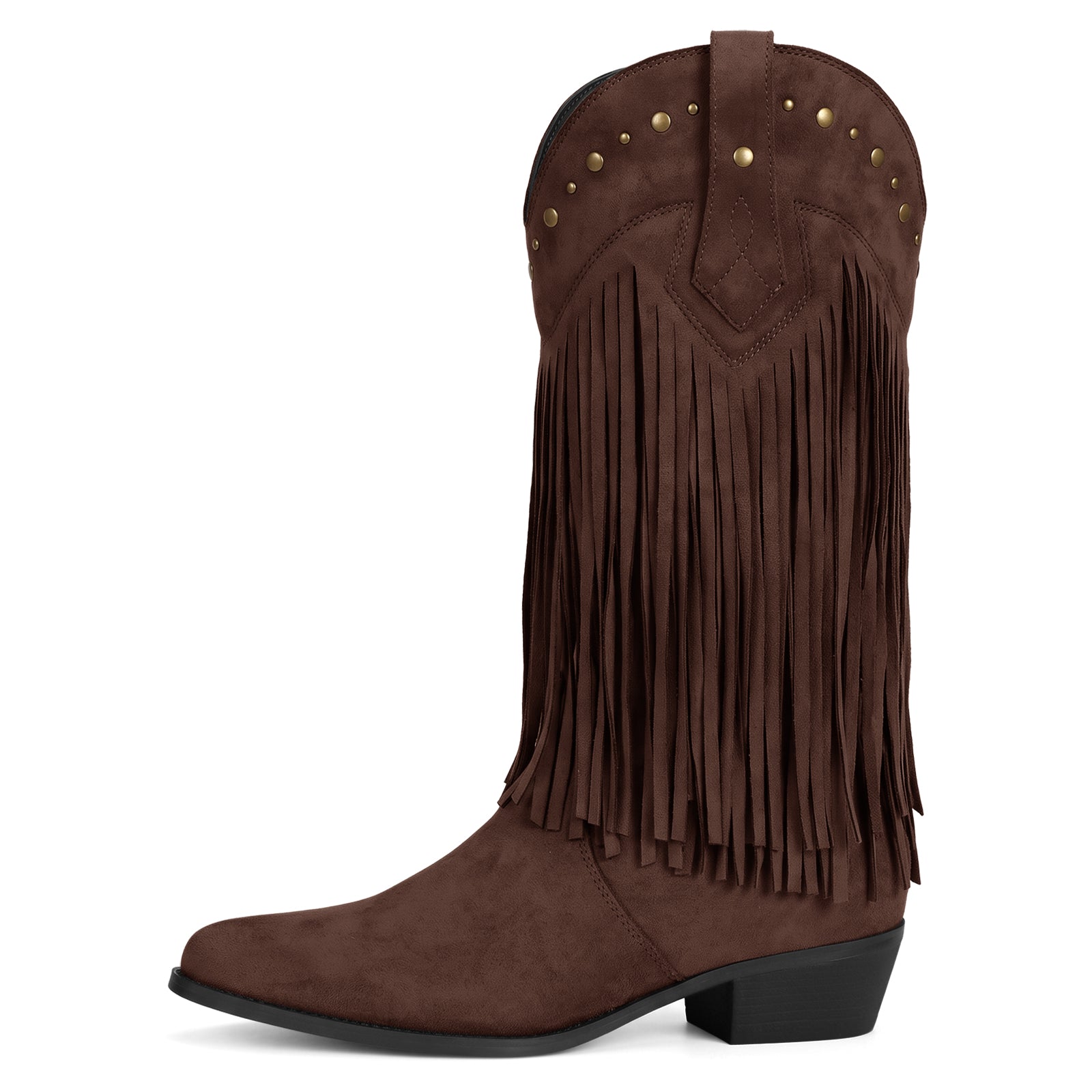 Coutgo Womens Chocolate Western Cowboy Boots