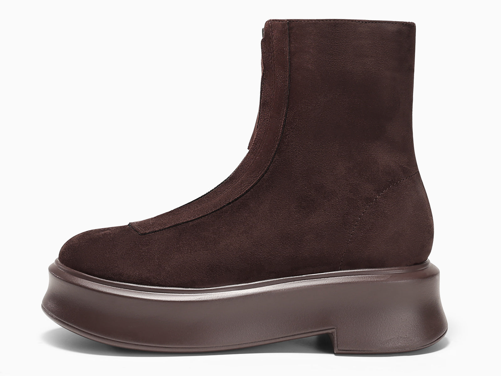 Coutgo Womens Chocolate Platform Ankle Boots