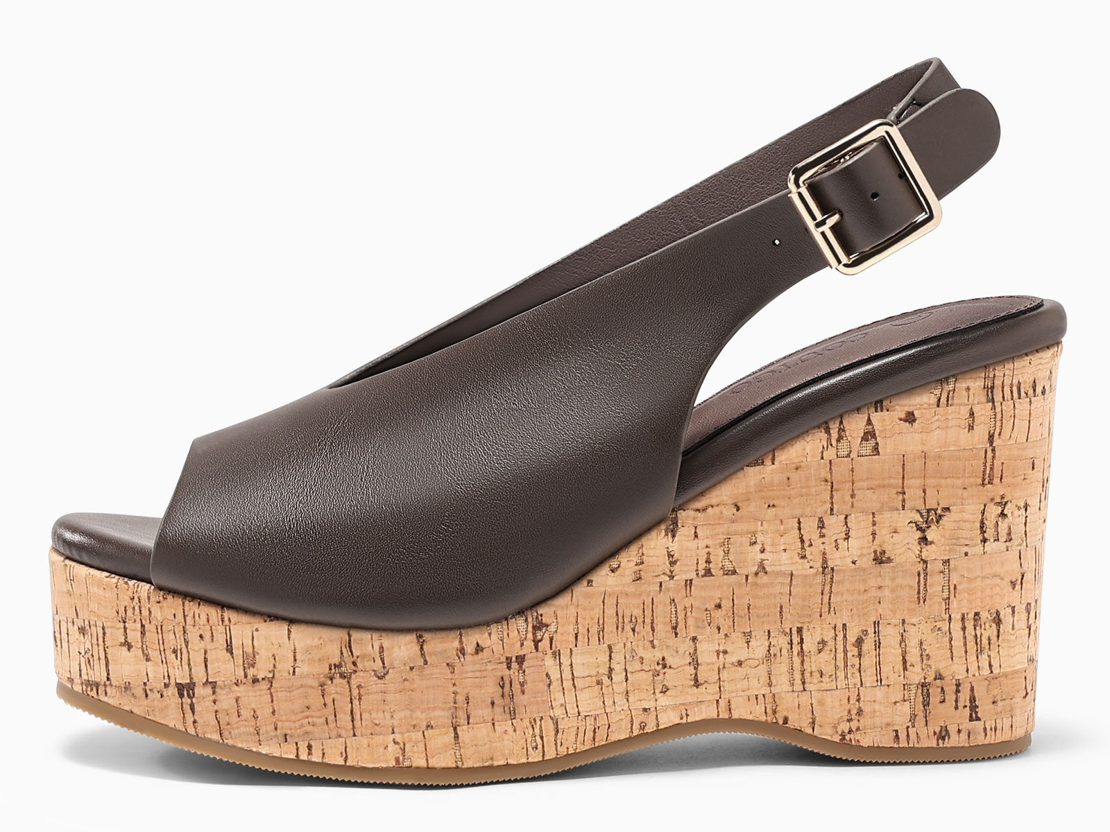 Coutgo Womens Chocolate Platform Wedge Sandals