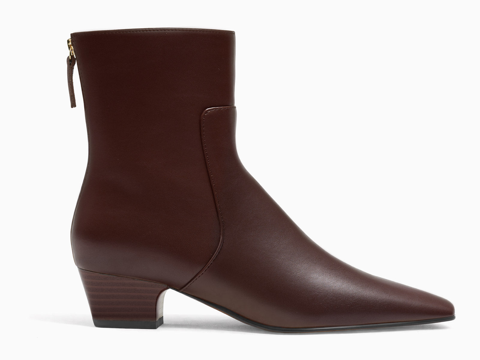Coutgo Chocolate Pu Women Back Zipper Booties