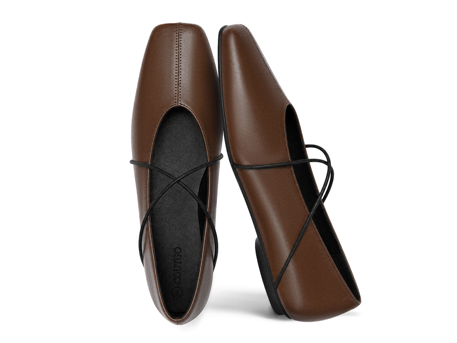 Coutgo Womens Chocolate Ballet Flats