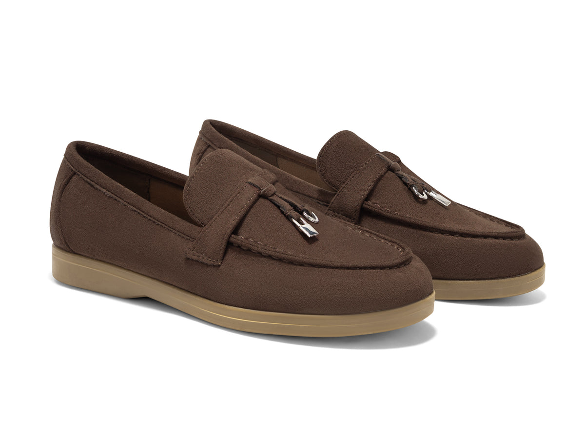Coutgo Women Chocolate Slip On Moccasin Loafers