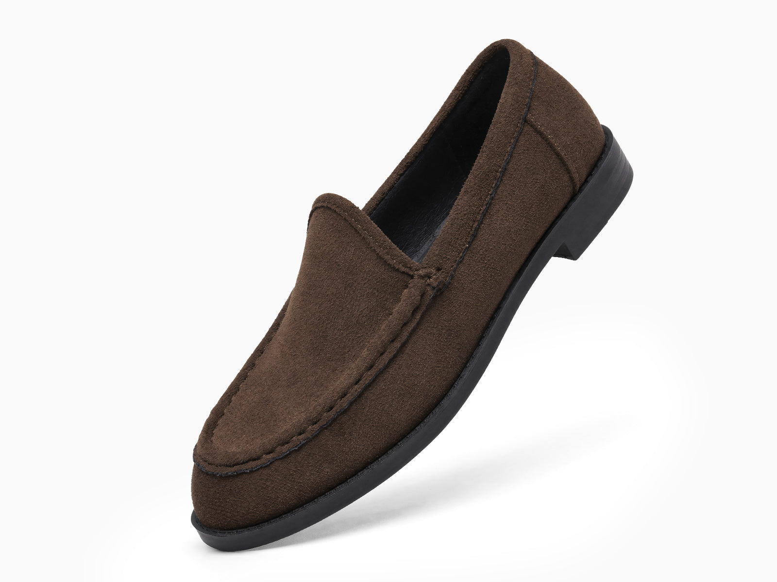 Coutgo Women Suede Chocolate Slip On Loafers