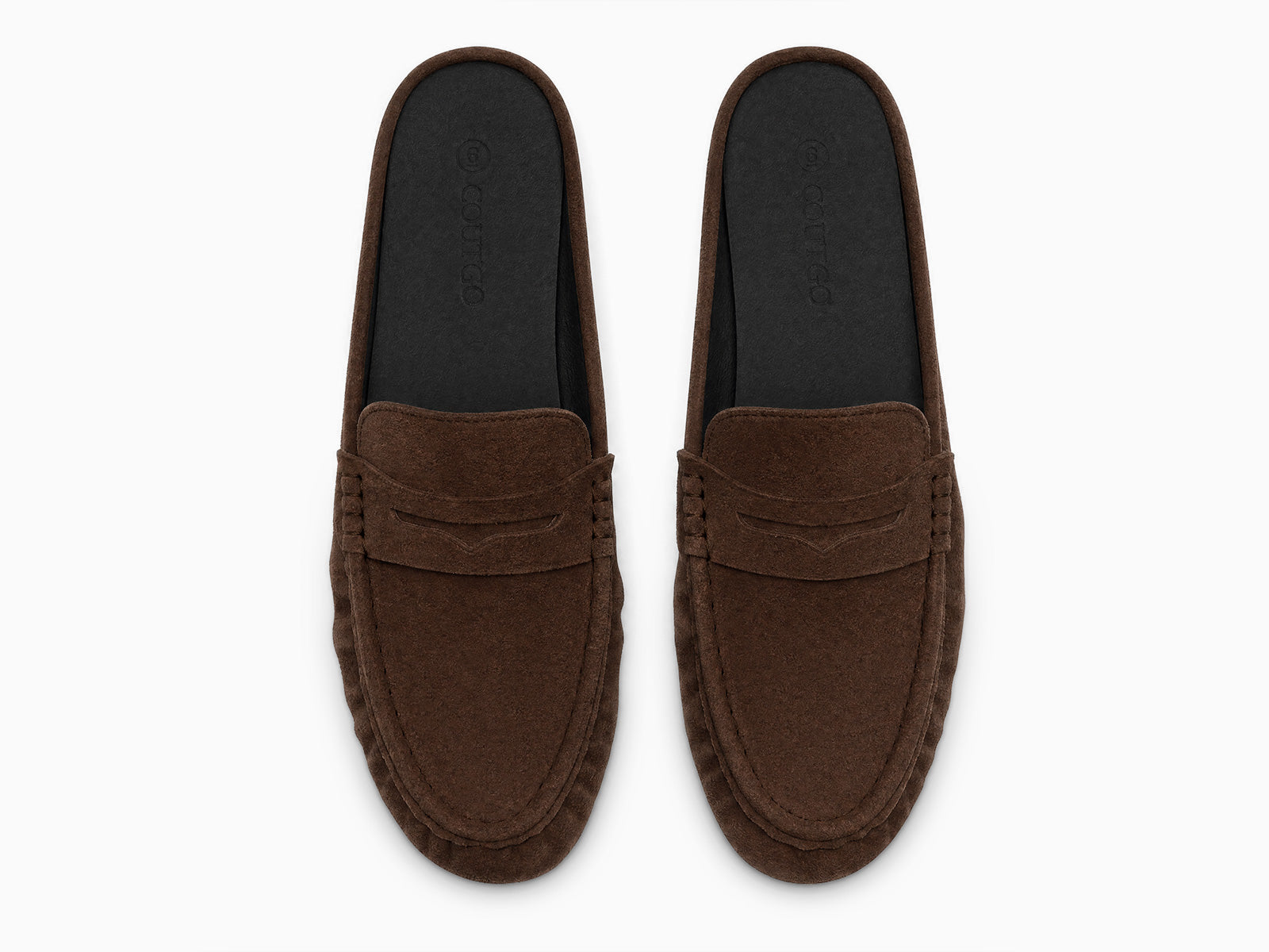 Coutgo Women's Mule Chocolate Suede Loafers