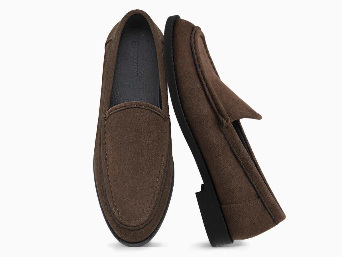 Coutgo Women Suede Chocolate Slip On Loafers