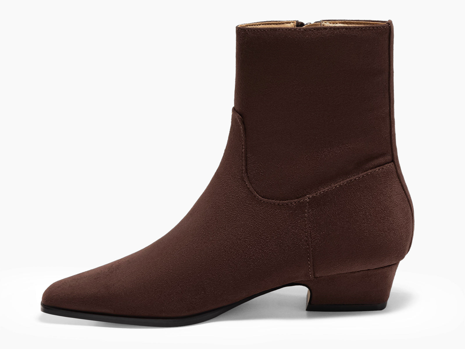 Coutgo Womens Chocolate Low Heel Ankle Boots