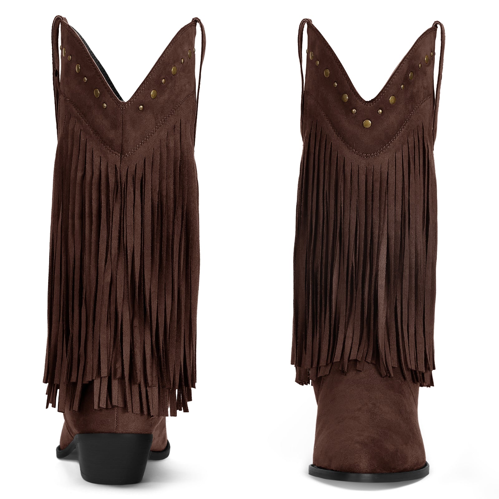 Coutgo Womens Chocolate Western Cowboy Boots