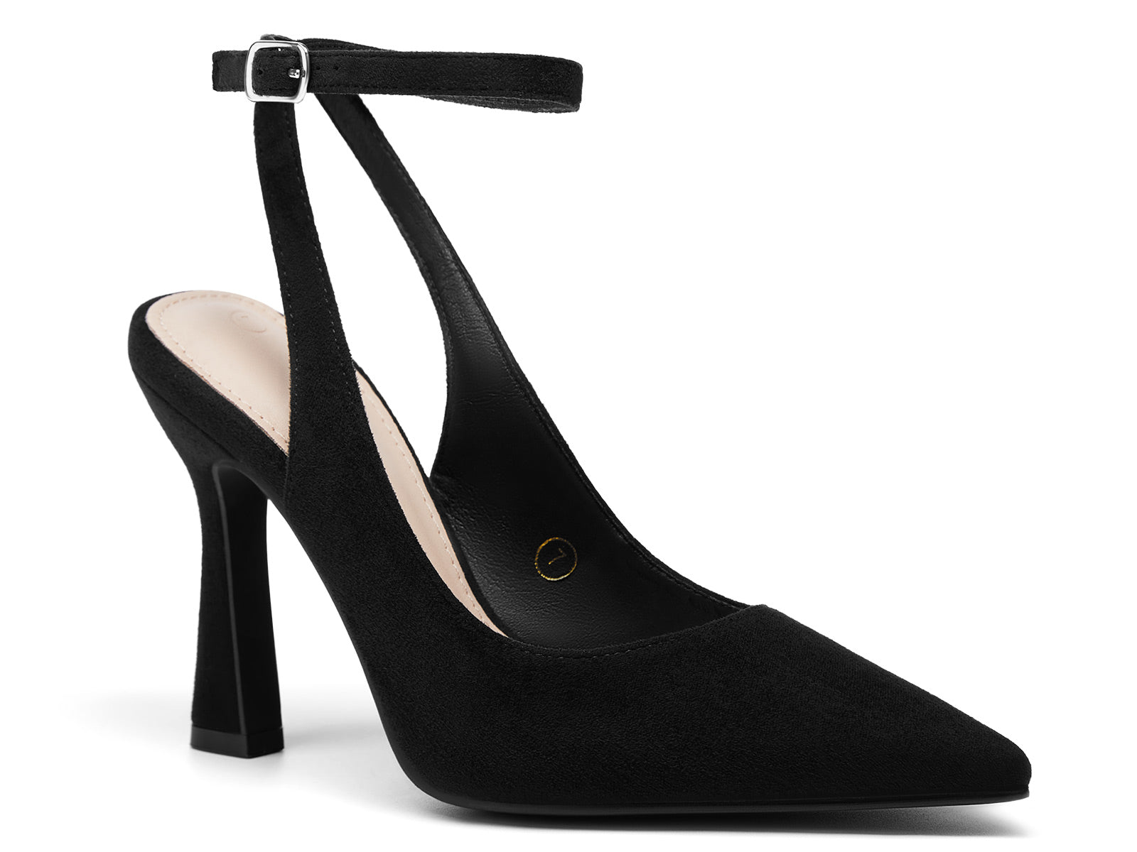 Coutgo Womens Cool Black Slingback Heels