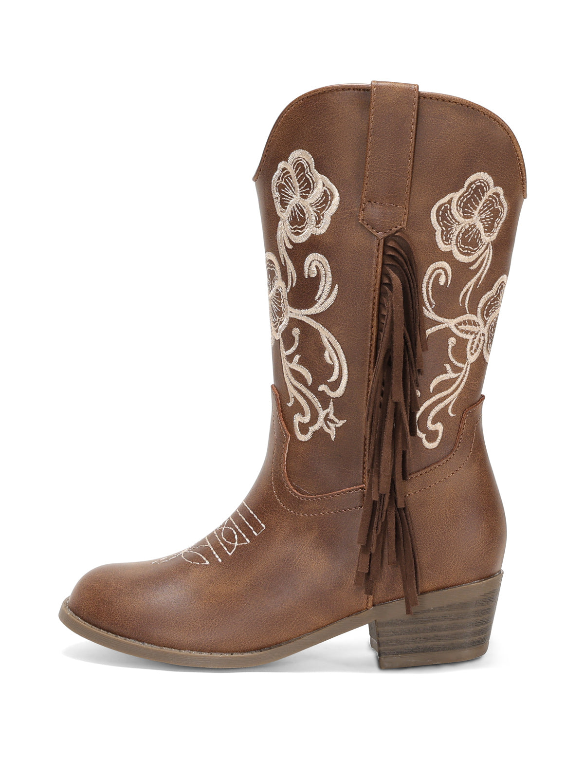 Coutgo Girls Dark Brown Western Cowboy Boots