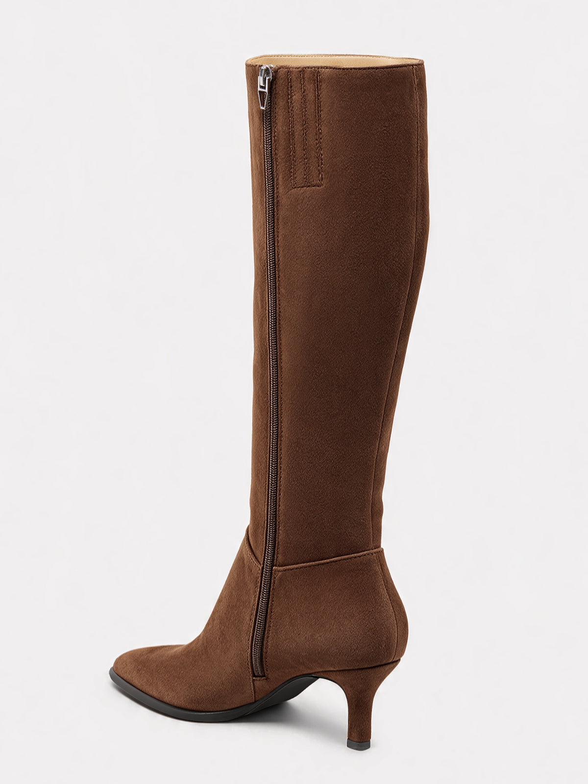 Coutgo Women Dark Brown Pointed Knee Boots