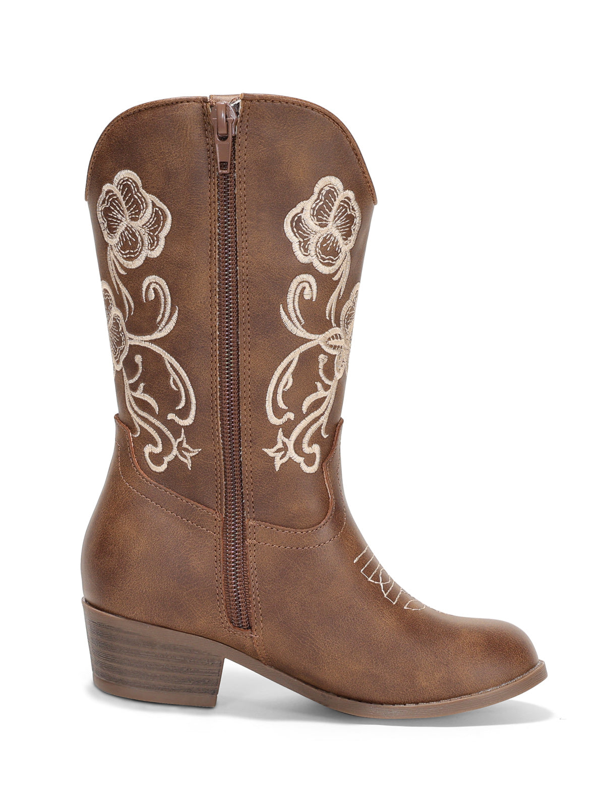 Coutgo Girls Dark Brown Western Cowboy Boots