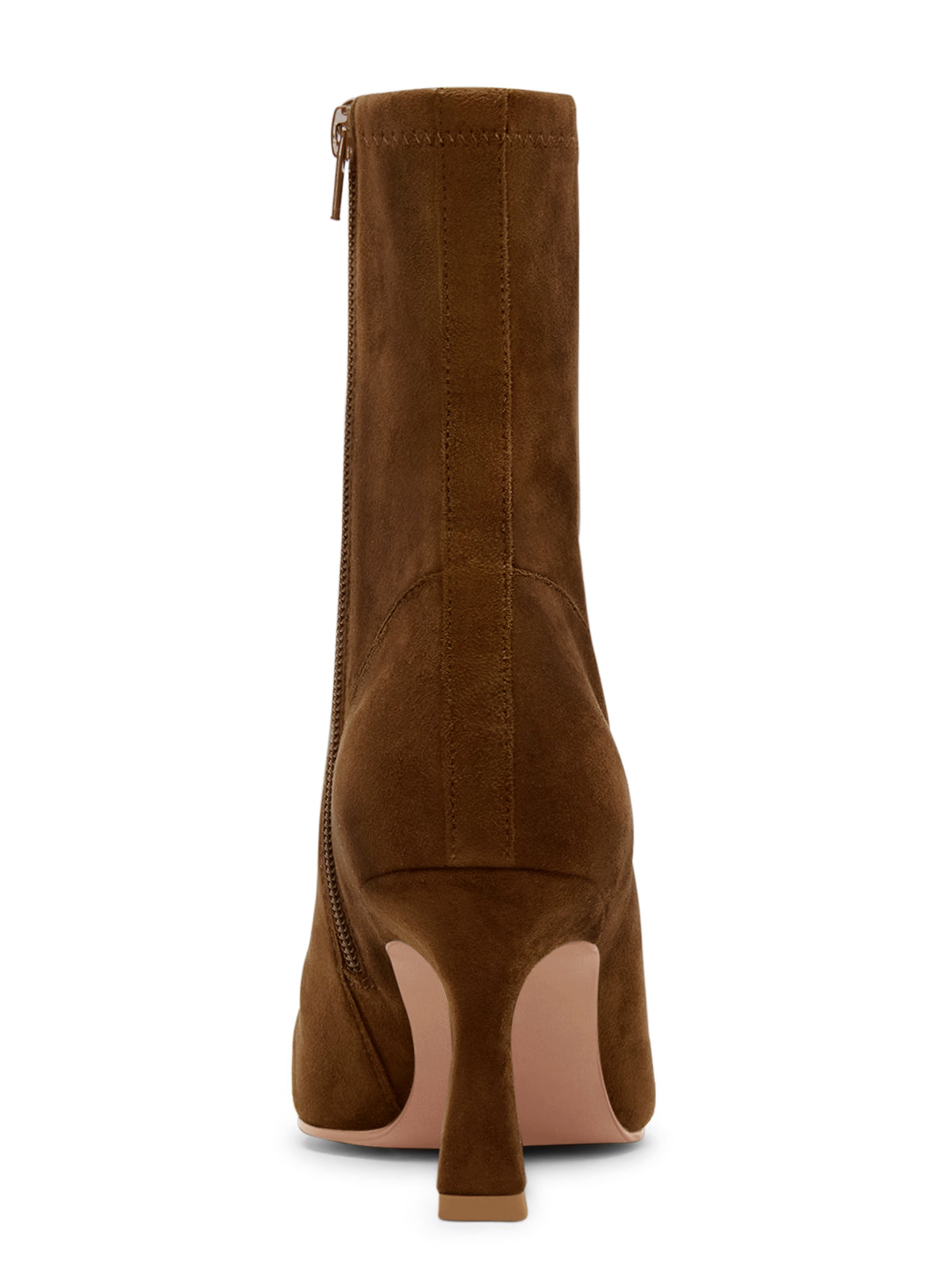Coutgo Womens Suede Dark Brown Kitten Heel Booties