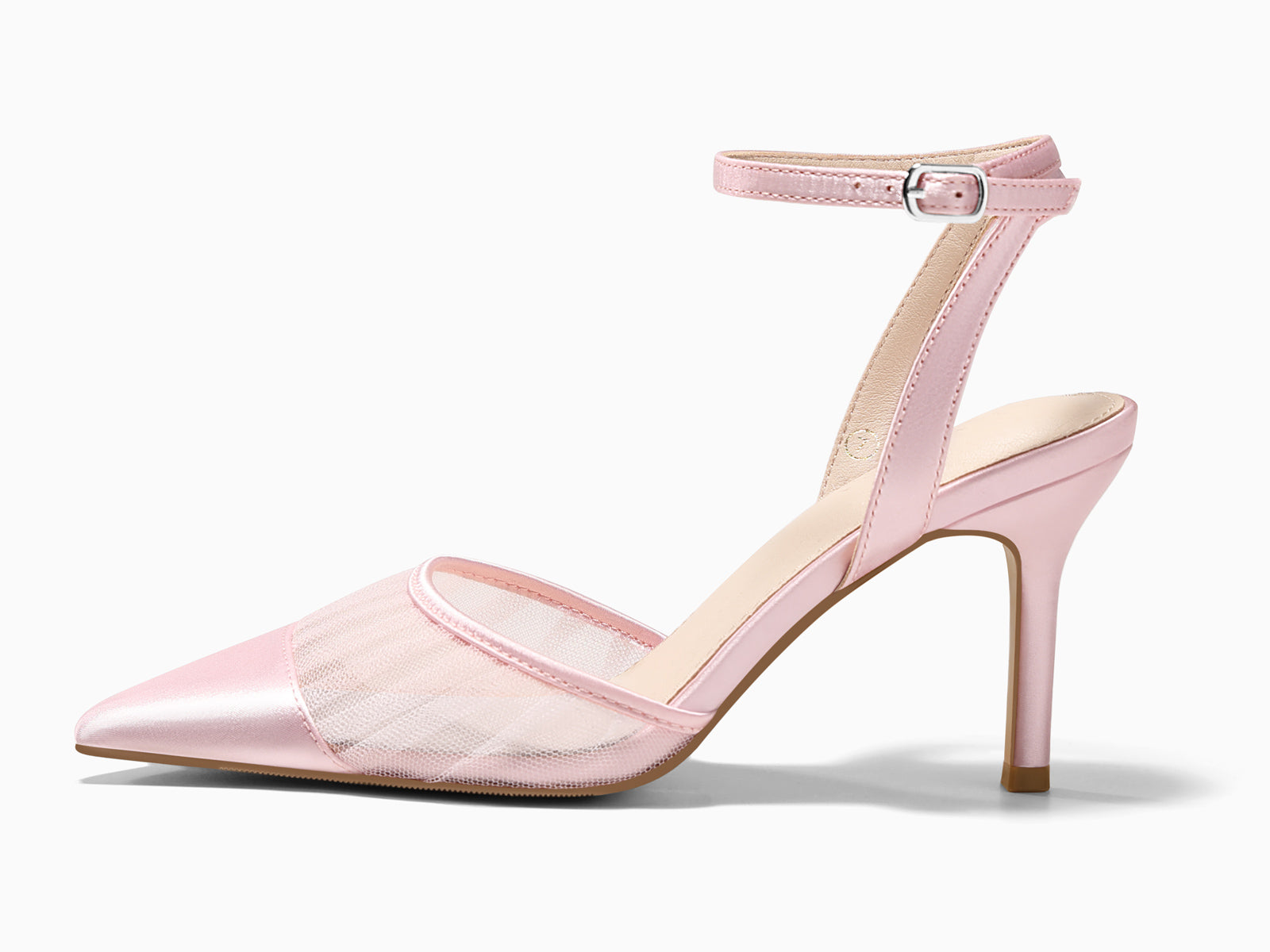 Coutgo Womens Pink Mesh High Heels