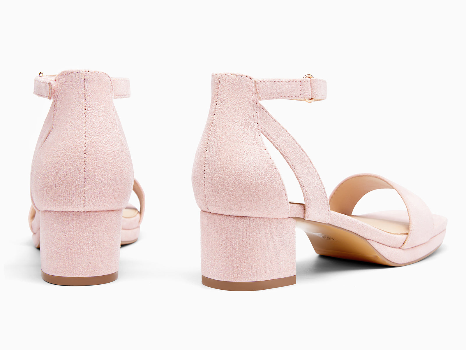 Coutgo Girls Dress Suede Pink Platform Chunky Sandals